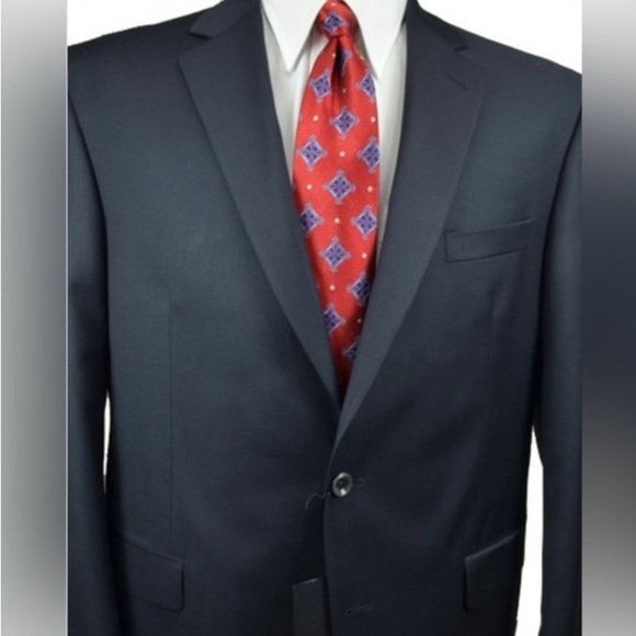 NWOT 2XL Jack Victor Collevtion Super Italian 110 worsted wool black suit jacket - Picture 1 of 12